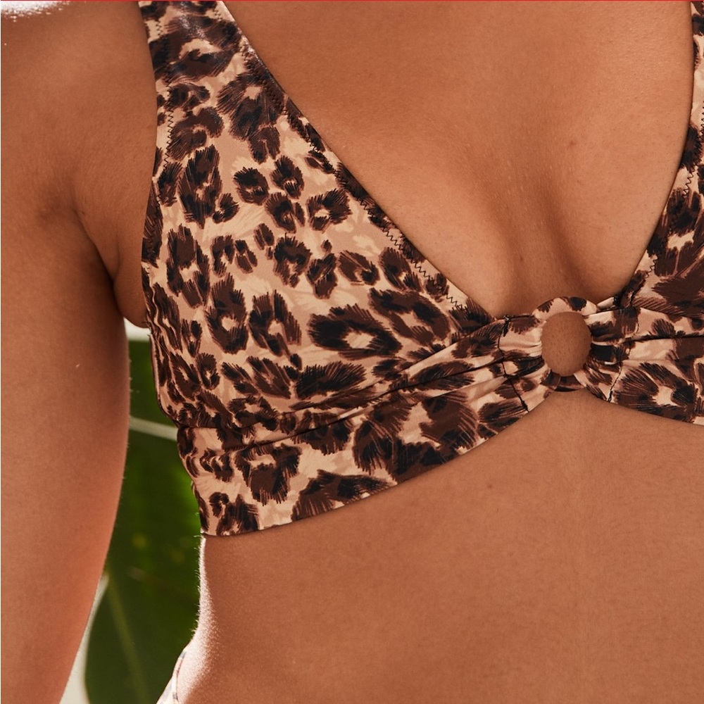 ✨ aerie cheetah keyhole bikini bra top cheetah leopard swimsuit swim two piece